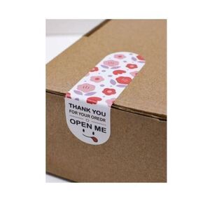 100PCS‎ Flower Print Gift Sticker Cute Thank You For Your Order Gift Box Seal
